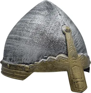 Nicky Bigs Novelties Child Medieval Knight Helmet - Templar Costume Crusader Helmet - Renaissance Soldier Plastic Cap Reenactment - Crusader Knights Gear Cosplay Costume Accessories, One Size