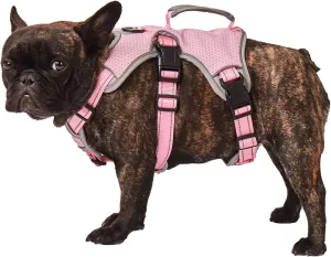 No Escape Dog Harness, Escape Proof Harness, Fully Reflective Harness with Padded Handle, Breathable,Durable, Adjustable Vest for Medium Dogs Walking, Training, and Running Gear (Pink, S)
