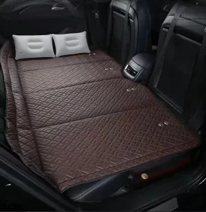 Non-Inflatable Car Mattress，Portable Car Back Seat Folding Bed，Car Travel Camping Mattress for Sleeping，Car Back Seat Extender for Car、SUV、Truck and Pickup (Brown)