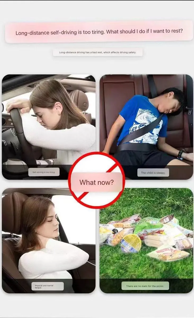 Non-Inflatable Car Mattress，Portable Car Back Seat Folding Bed，Car Travel Camping Mattress for Sleeping，Car Back Seat Extender for Car、SUV、Truck and Pickup (Brown)