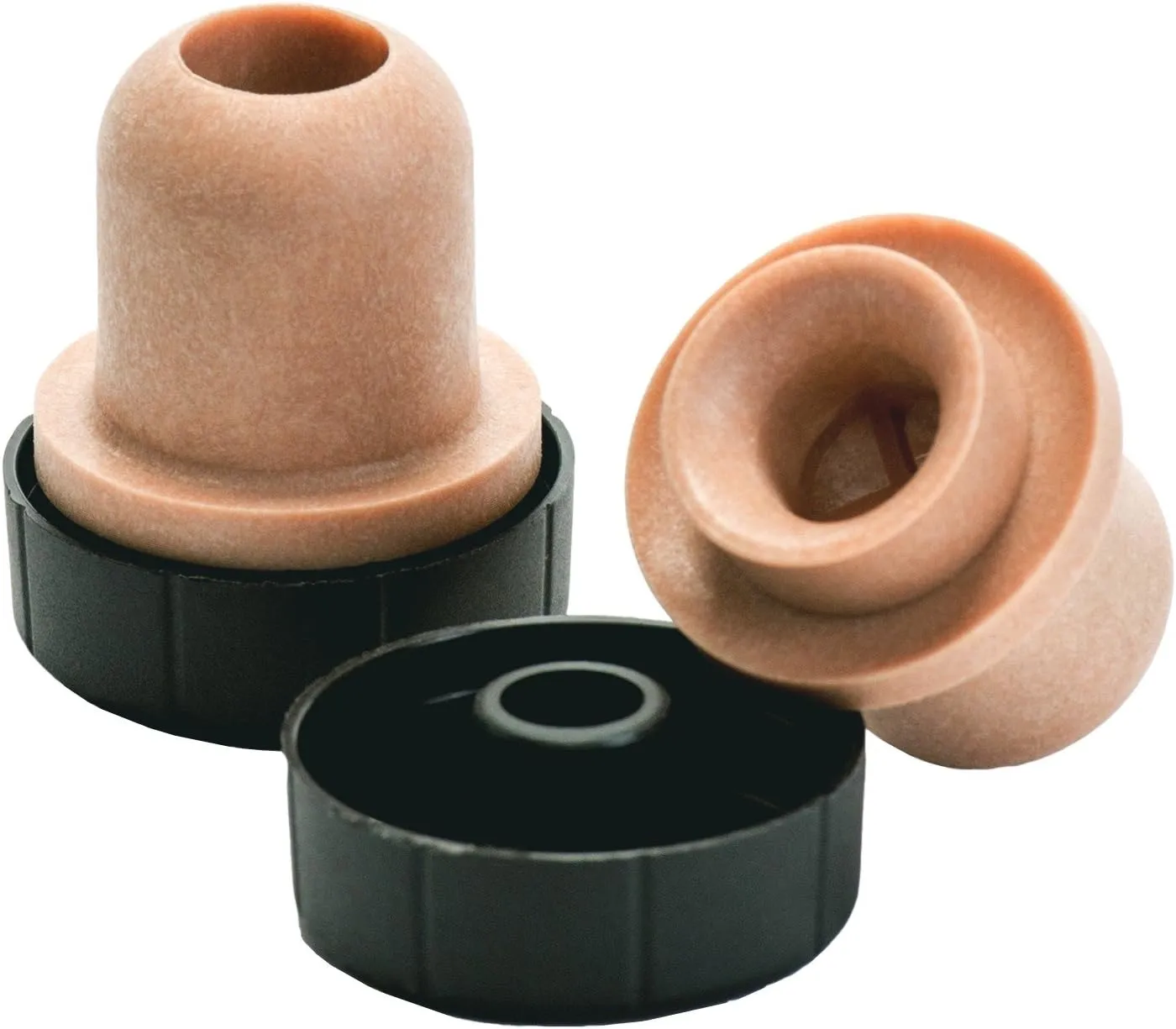 North Mountain Supply - TCPS-12 Bar Top Tasting Corks - Synthetic Pour Spout with Plastic Tops - Pack of 12