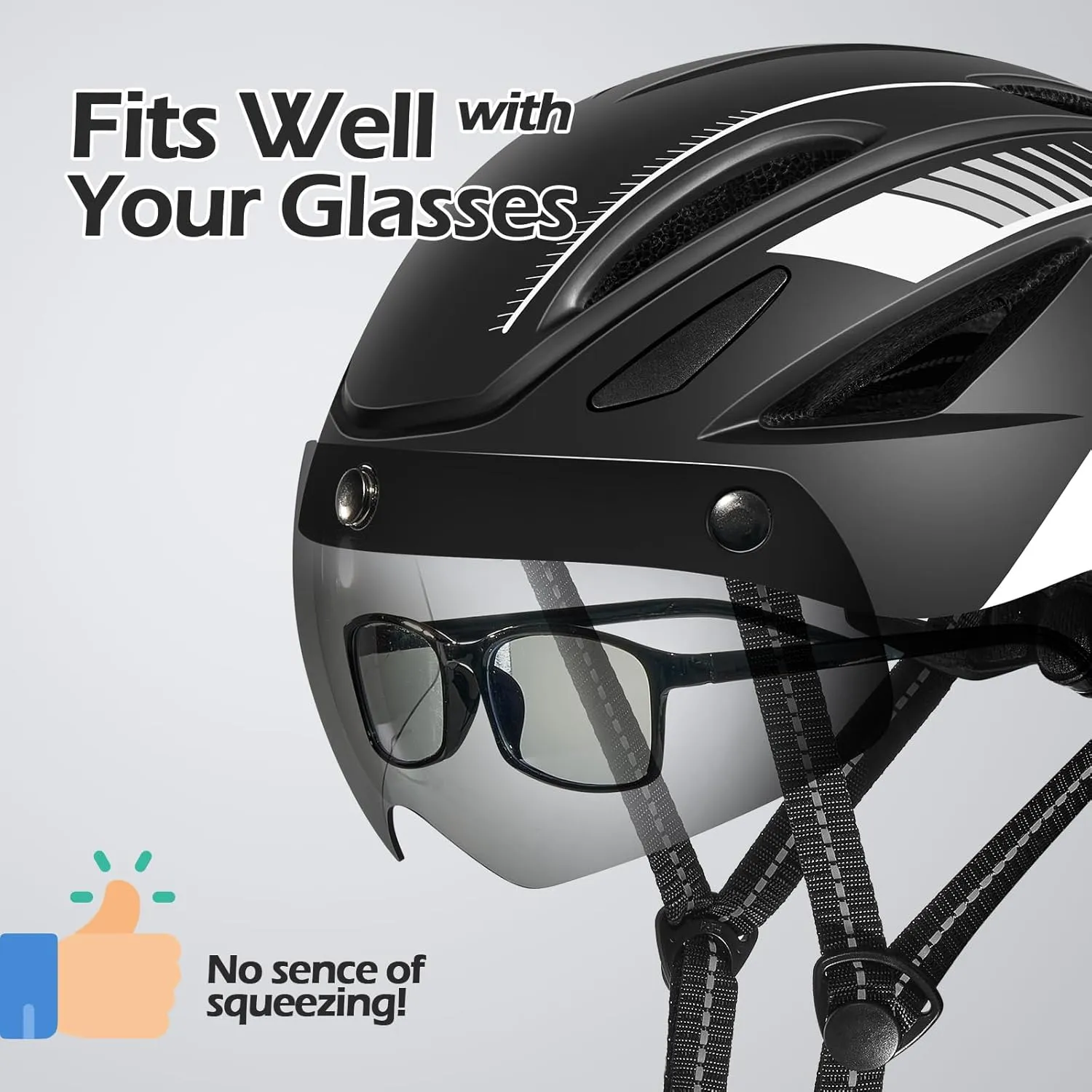 Odoland Adults Bike Helmet with Removable Magnetic Sun Visor, Adjustable Dial Fit Bicycle Cycling Helmet for Mountain Road Bike, Certified Lightweight MTB Ebike Helmet for Men Women