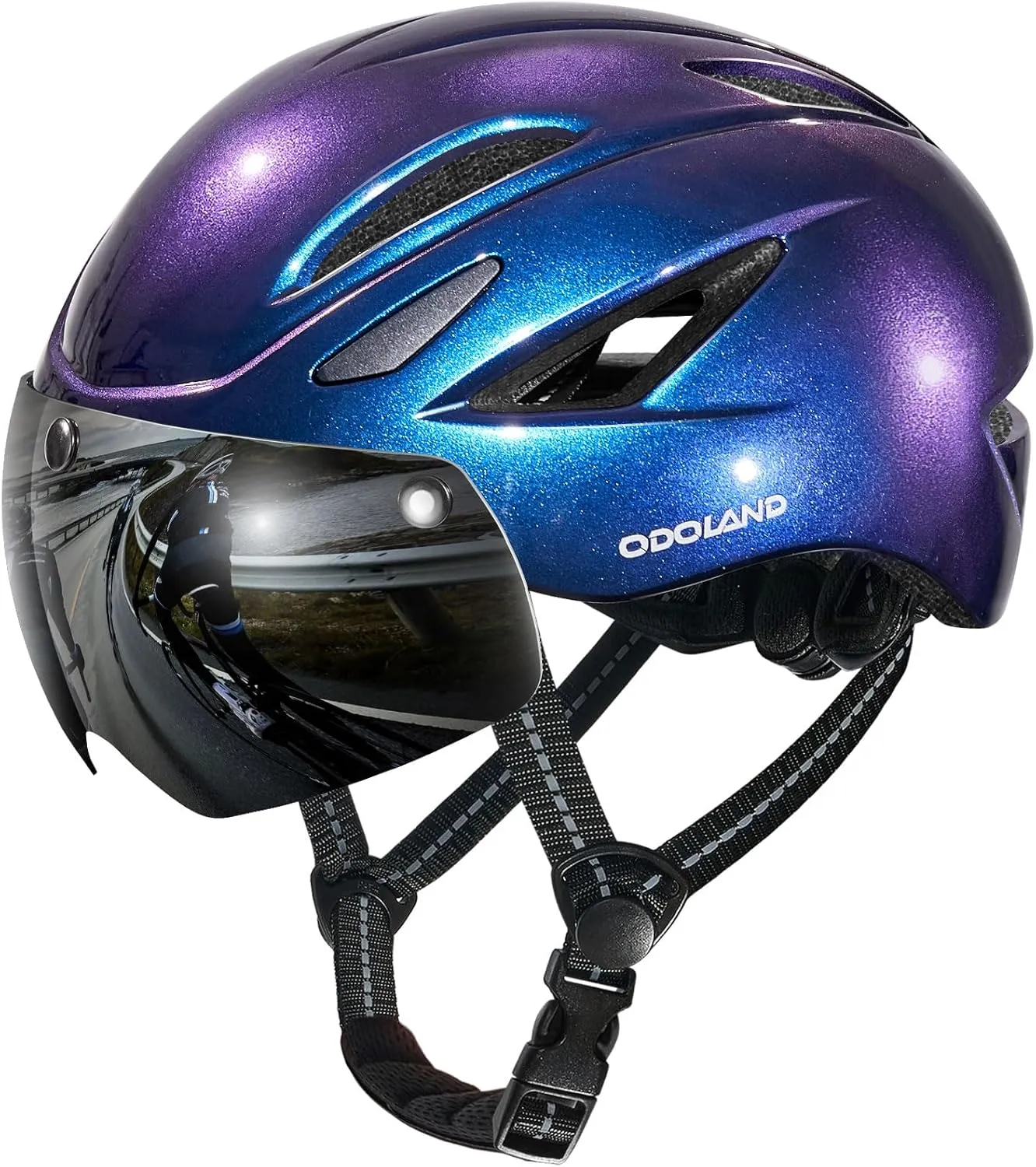 Odoland Adults Bike Helmet with Removable Magnetic Sun Visor, Adjustable Dial Fit Bicycle Cycling Helmet for Mountain Road Bike, Certified Lightweight MTB Ebike Helmet for Men Women