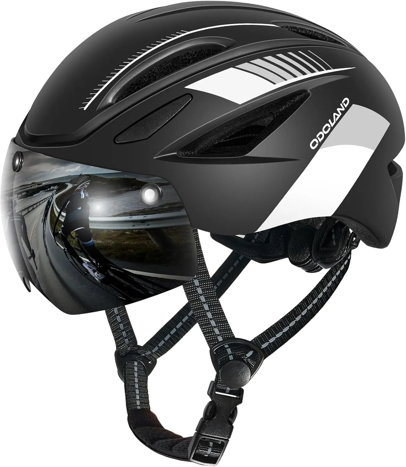 Odoland Adults Bike Helmet with Removable Magnetic Sun Visor, Adjustable Dial Fit Bicycle Cycling Helmet for Mountain Road Bike, Certified Lightweight MTB Ebike Helmet for Men Women