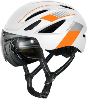 Odoland Adults Bike Helmet with Removable Magnetic Sun Visor, Adjustable Dial Fit Bicycle Cycling Helmet for Mountain Road Bike, Certified Lightweight MTB Ebike Helmet for Men Women