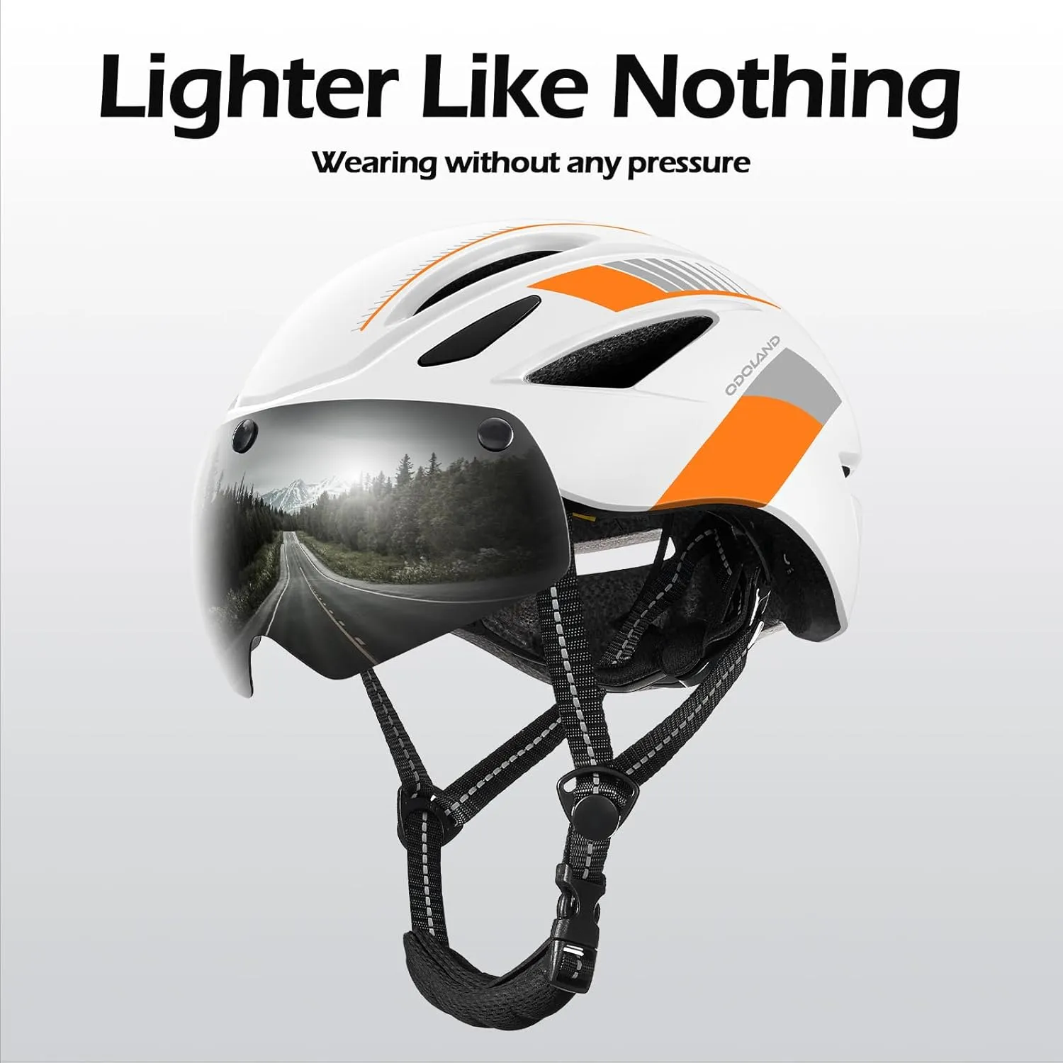 Odoland Adults Bike Helmet with Removable Magnetic Sun Visor, Adjustable Dial Fit Bicycle Cycling Helmet for Mountain Road Bike, Certified Lightweight MTB Ebike Helmet for Men Women