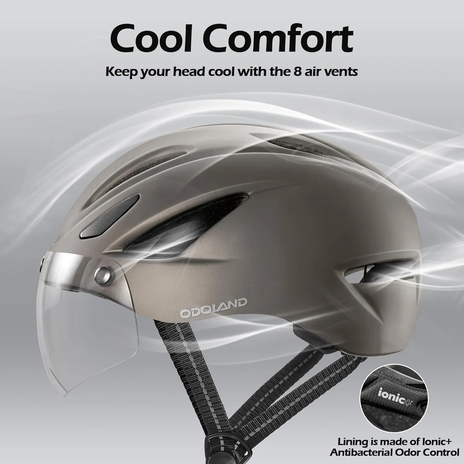 Odoland Adults Bike Helmet with Removable Magnetic Sun Visor, Adjustable Dial Fit Bicycle Cycling Helmet for Mountain Road Bike, Certified Lightweight MTB Ebike Helmet for Men Women