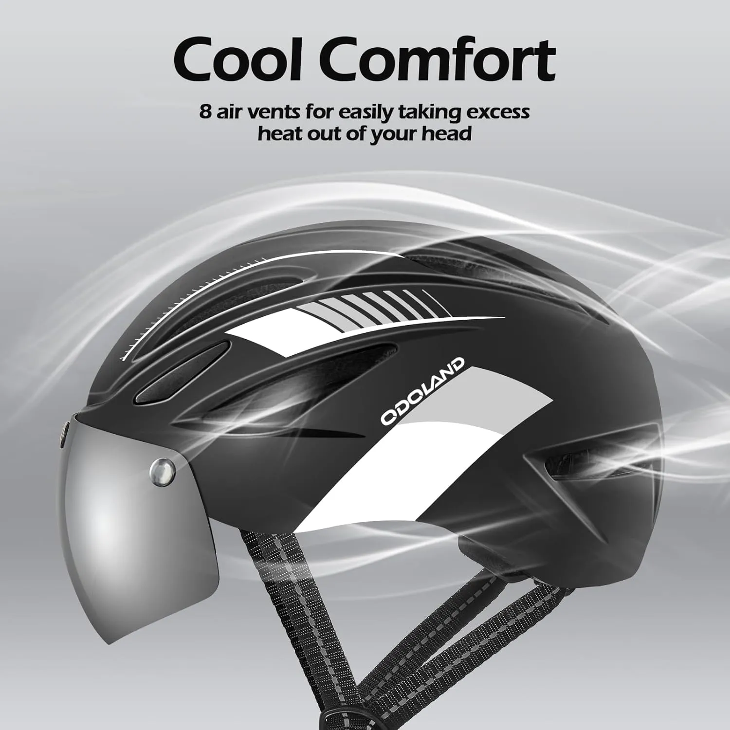 Odoland Adults Bike Helmet with Removable Magnetic Sun Visor, Adjustable Dial Fit Bicycle Cycling Helmet for Mountain Road Bike, Certified Lightweight MTB Ebike Helmet for Men Women