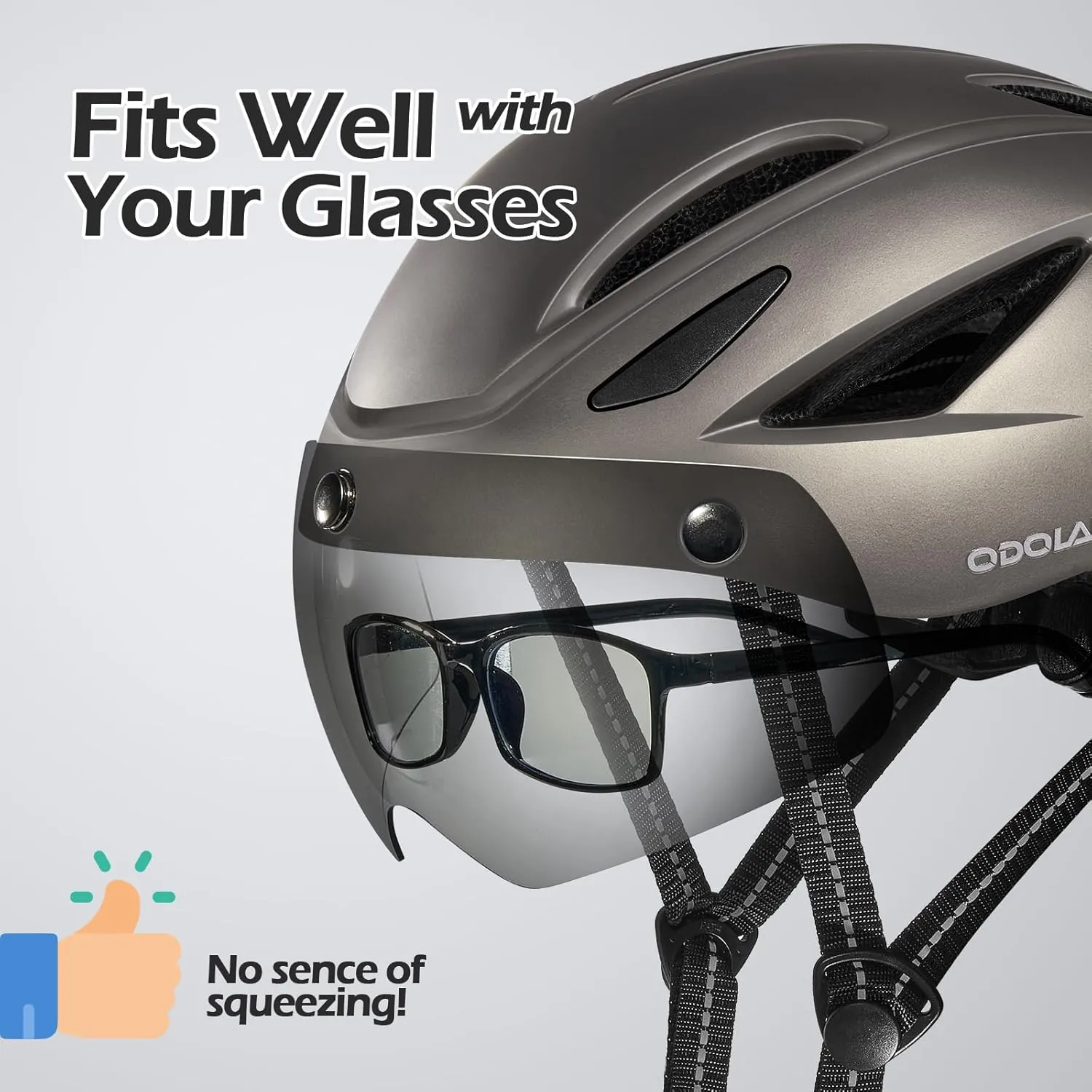 Odoland Adults Bike Helmet with Removable Magnetic Sun Visor, Adjustable Dial Fit Bicycle Cycling Helmet for Mountain Road Bike, Certified Lightweight MTB Ebike Helmet for Men Women