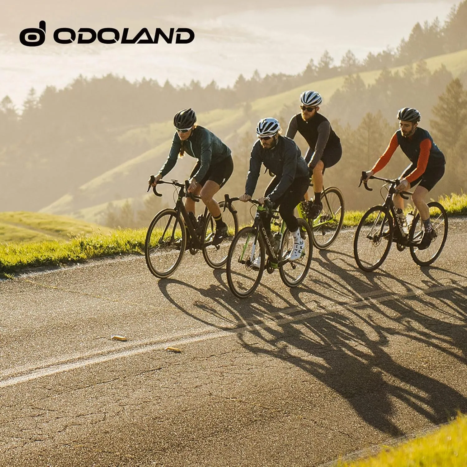 Odoland Bike Helmet Cycling Sunglasses Set for Adult, Adjustable Lightweight Cycling Bicycle Helmet for Mountain Road Bike Men Women