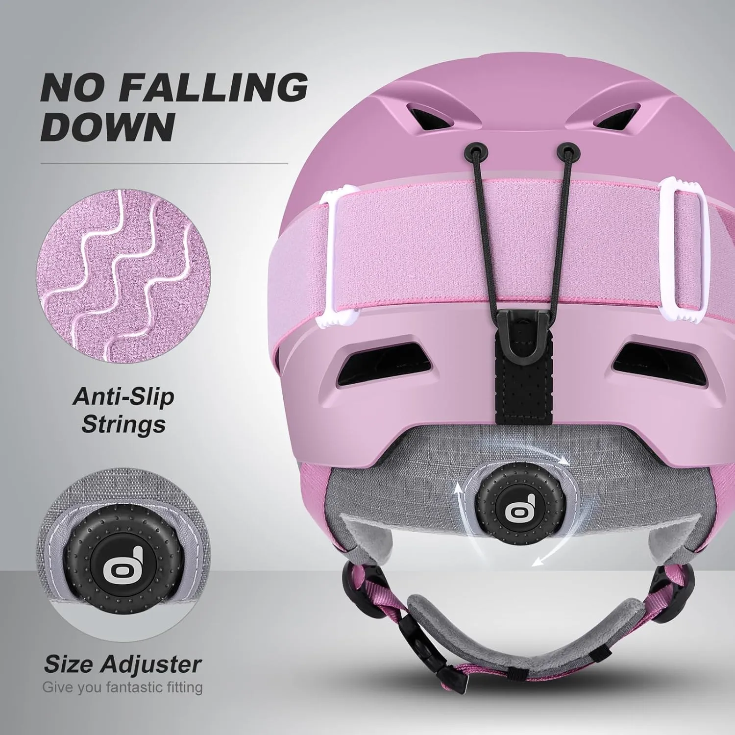 Odoland Ski Helmet, Snowboard Helmet with Ski Goggles, Audio Compatible, Shockproof, Windproof, Snow Sports Helmet and Protective Glasses for Men Women Youth