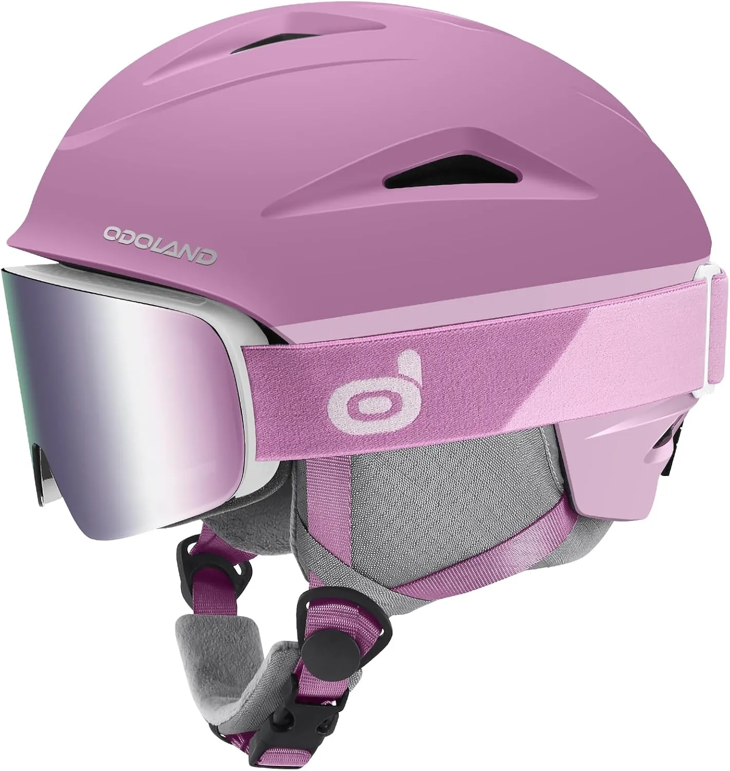 Odoland Ski Helmet, Snowboard Helmet with Ski Goggles, Audio Compatible, Shockproof, Windproof, Snow Sports Helmet and Protective Glasses for Men Women Youth