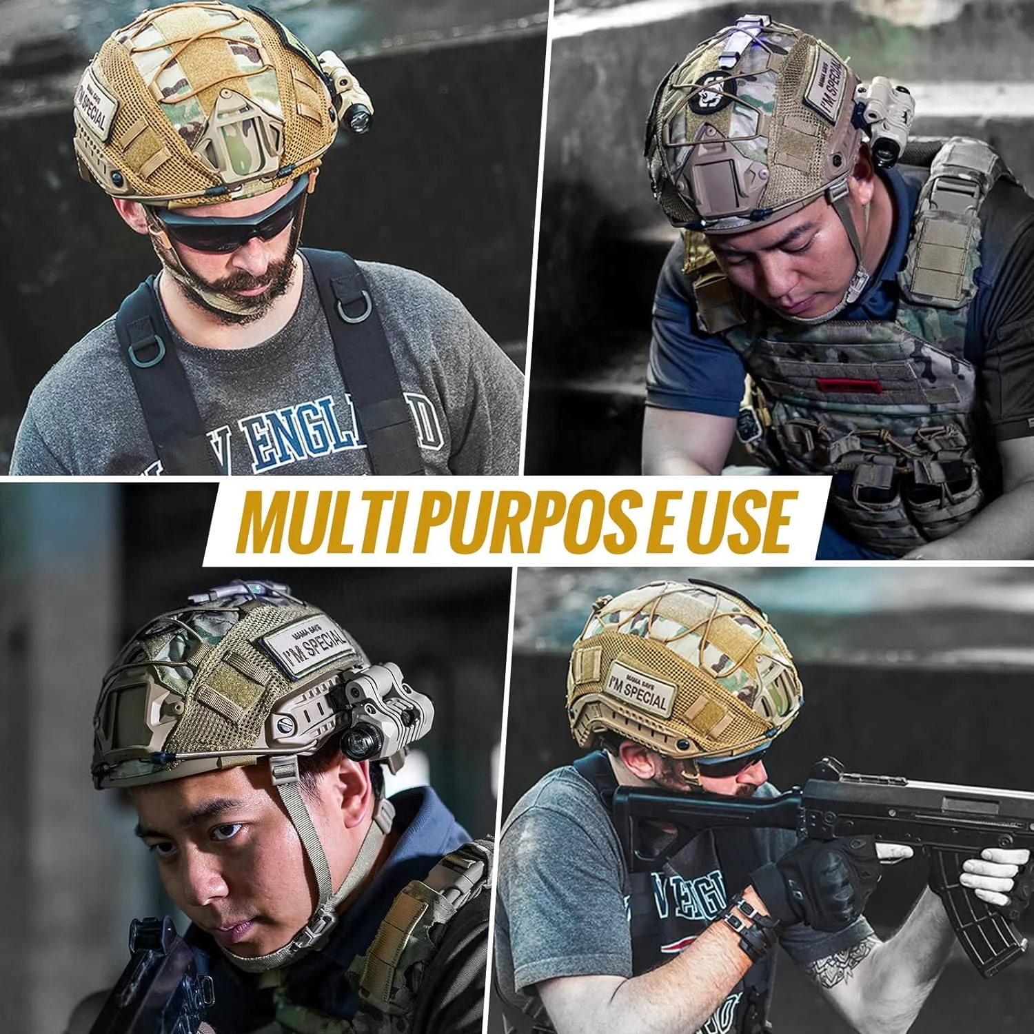 OneTigris Helmet Cover, Tactical Fast Helmet Cloth for Ops-Core Fast PJ Helmet in Size M/L, OneTigris PJ Airsoft Helmet in Size M/L(Without Helmet)