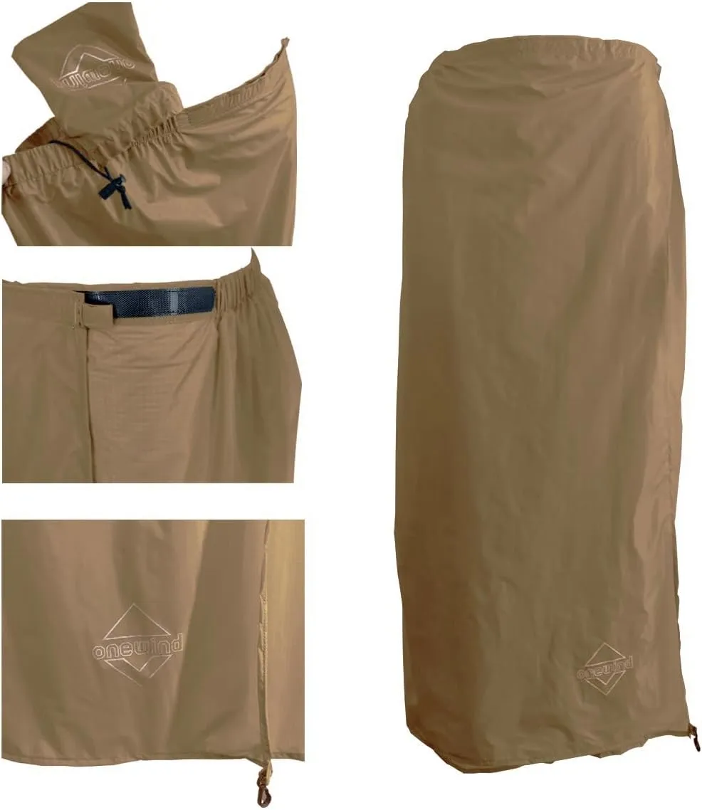 onewind Rain Skirt, Half Poncho Waterproof Ultralight Nylon Rain Kilt Windproof Rainwear Liner for Riding Camping Hiking