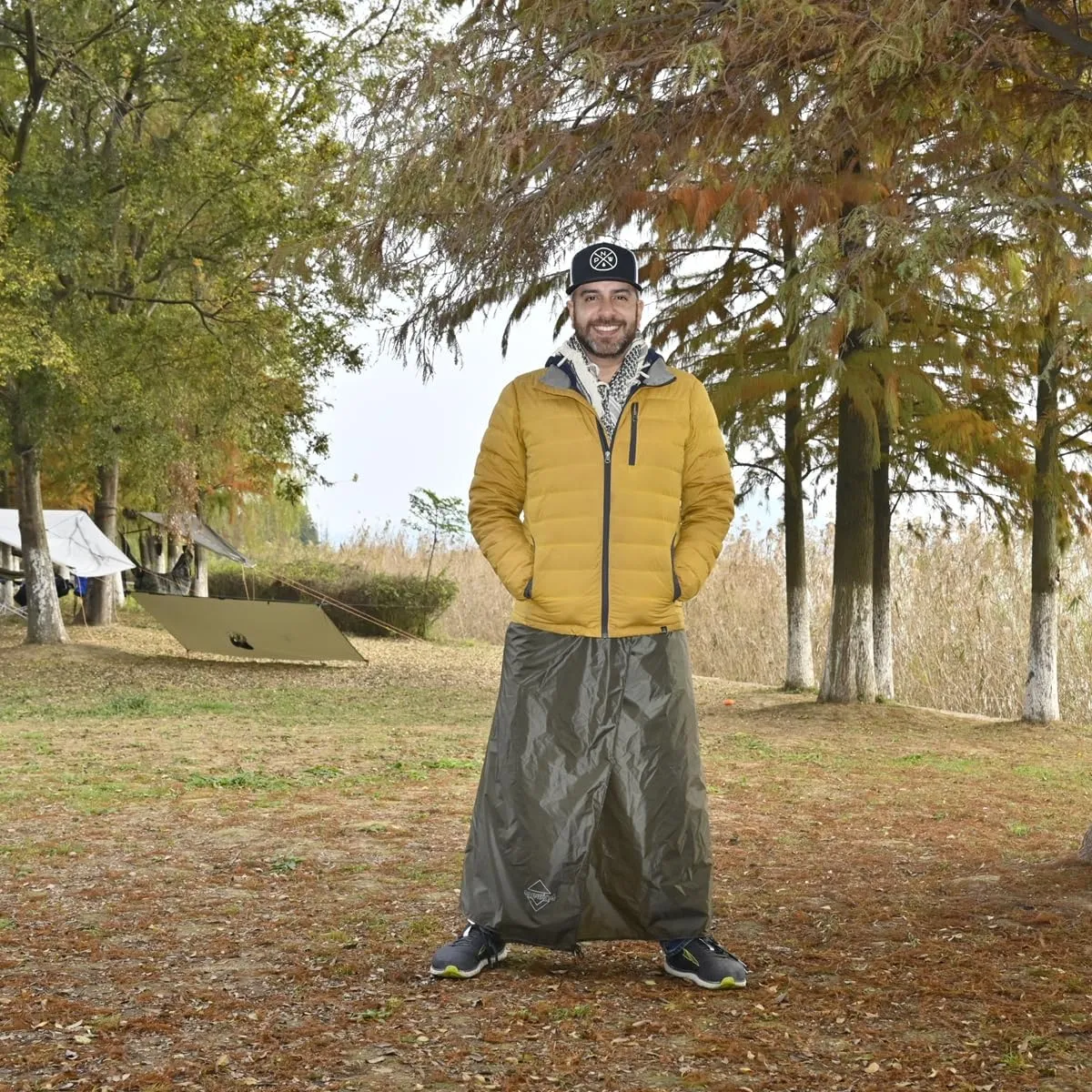 onewind Rain Skirt, Half Poncho Waterproof Ultralight Nylon Rain Kilt Windproof Rainwear Liner for Riding Camping Hiking