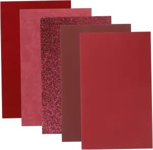Operitacx 5pcs Synthetic Leather Sheets Durable PU Leather Fabric for DIY Crafts Handbag Accessories Jewelry Hairpins and More