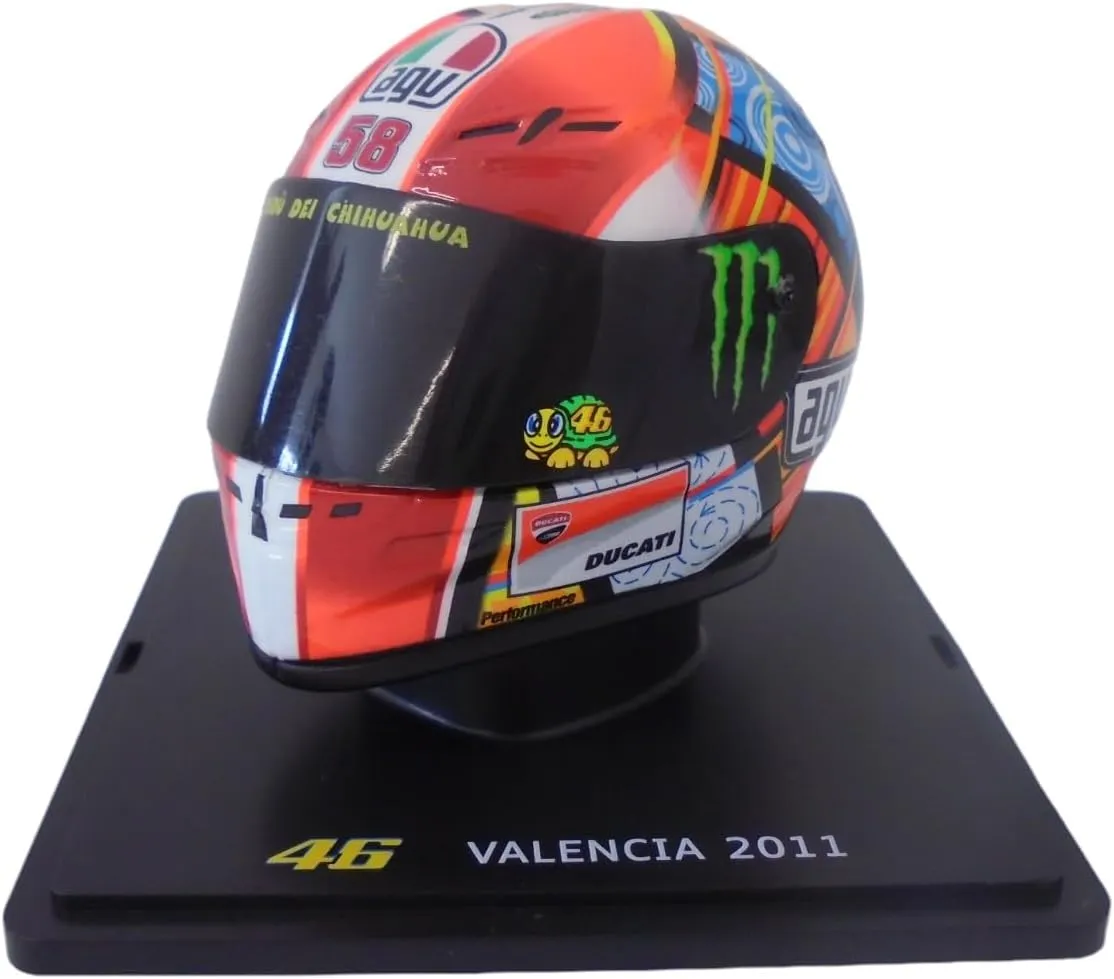 OPO 10 - Helmet Scale 1/5 Valentino Rossi Moto GP Valencia Season 2011 - CR015