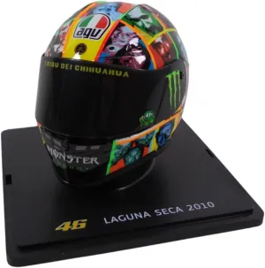 OPO 10 - Valentino Rossi Moto GP Laguna SECA 1/5 Scale Helmet 2010 Season Compatible with Yamaha YZR-M1 - CR008