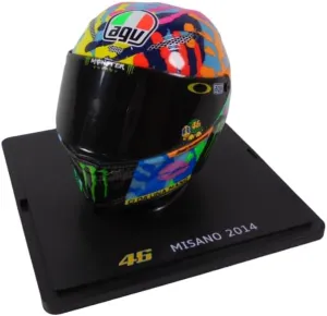 OPO 10 - Valentino Rossi Moto GP Misano 1/5 Scale Helmet 2014 Season Compatible with Yamaha YZR-M1 - CR011