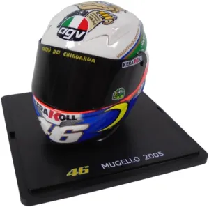 OPO 10 - Valentino Rossi Moto GP MUGELLO 1/5 Scale Helmet 2005 Season Compatible with Yamaha YZR-M1 - CR037