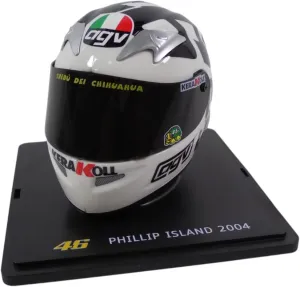 OPO 10 - Valentino Rossi Moto GP Phillip Island 1/5 Scale Helmet 2004 Season Compatible with Yamaha YZR-M1 - CR014