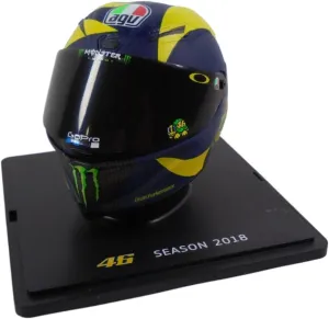OPO 10 - Valentino Rossi Moto GP Season 2018 1/5 Scale Helmet Compatible with Yamaha YZR-M1 - CR001