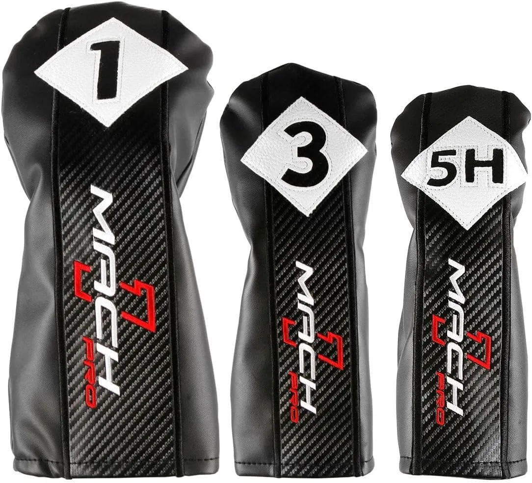 Orlimar Mach 1 Pro Men’s 14-Piece Complete Golf Club Sets with Titanium Driver, Stainless Fairway Wood, Hybrid, Irons (6-9, PW, SW), Mallet Putter, Stand Bag, 3 Headcovers