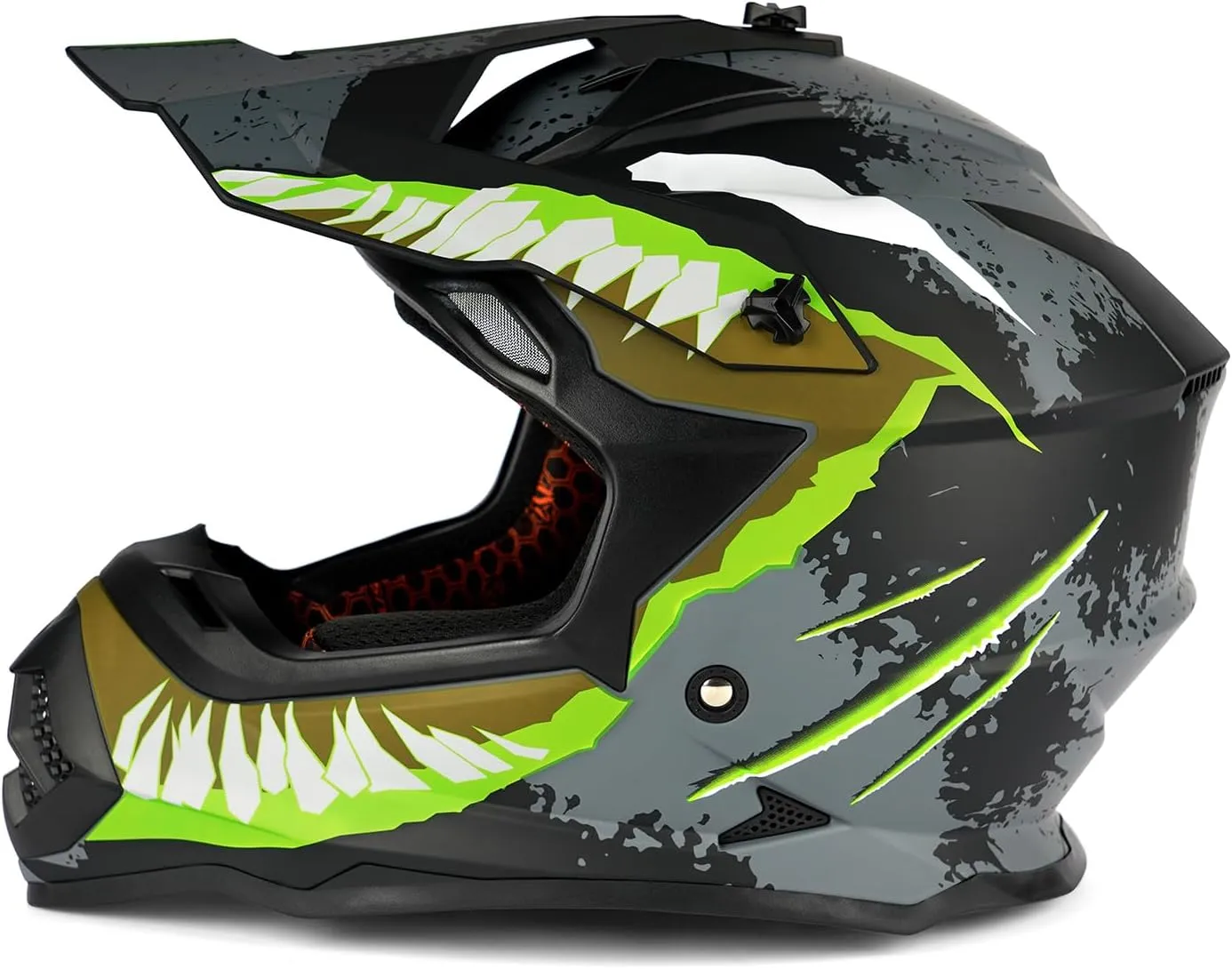 Orthrus Greyhound Off-Road Helmet: Ultimate Safety and Performance for Adult ATV, Motorcross, Dirt Bike, and Snowmobile Enthusiasts - Devour Yellow (Size M)