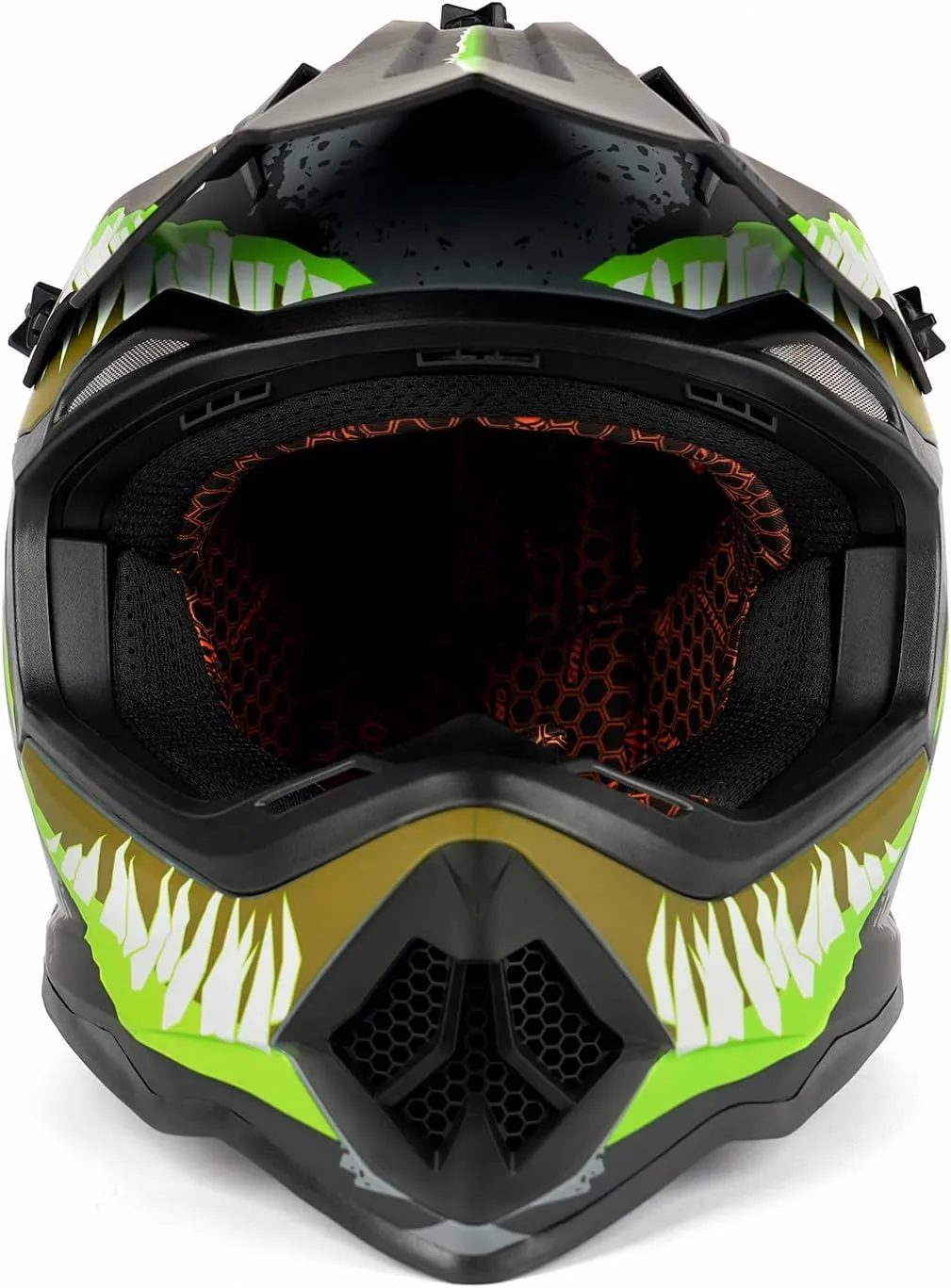 Orthrus Greyhound Off-Road Helmet: Ultimate Safety and Performance for Adult ATV, Motorcross, Dirt Bike, and Snowmobile Enthusiasts - Devour Yellow (Size M)
