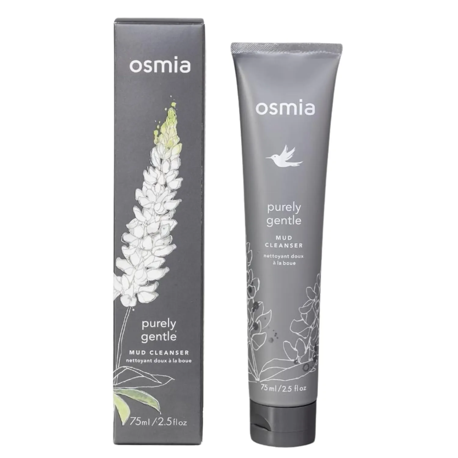 Osmia Skincare - Natural Purely Gentle Mud Cleanser | Aloe, Clay, Honey, Chamomile, Licorice Root | Strengthen, Detoxify, Soothe | Clean Beauty For Healthy Skin (2.5 fl oz | 75 ml)