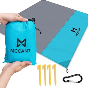 Outdoor Pocket Blanket - 84 inch X 84 inch - Extra Soft Nylon Sand Free Beach Blanket - Waterproof Picnic Blanket with 4 Stakes and Corner Pockets - Sand Proof Mat for Beach, Camping, Festivals