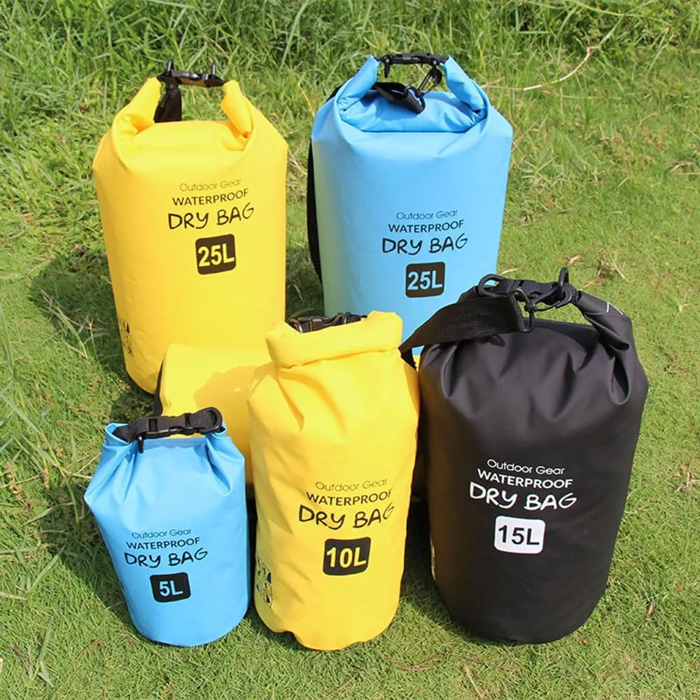 Outdoor Sports Dry Bag Sack, Waterproof 20L/25L/30L Heavy-Duty 500D Rollup Storage Pouch for Kayaking Boating Rafting Fishing Camping Swimming Canoeing Snowboarding