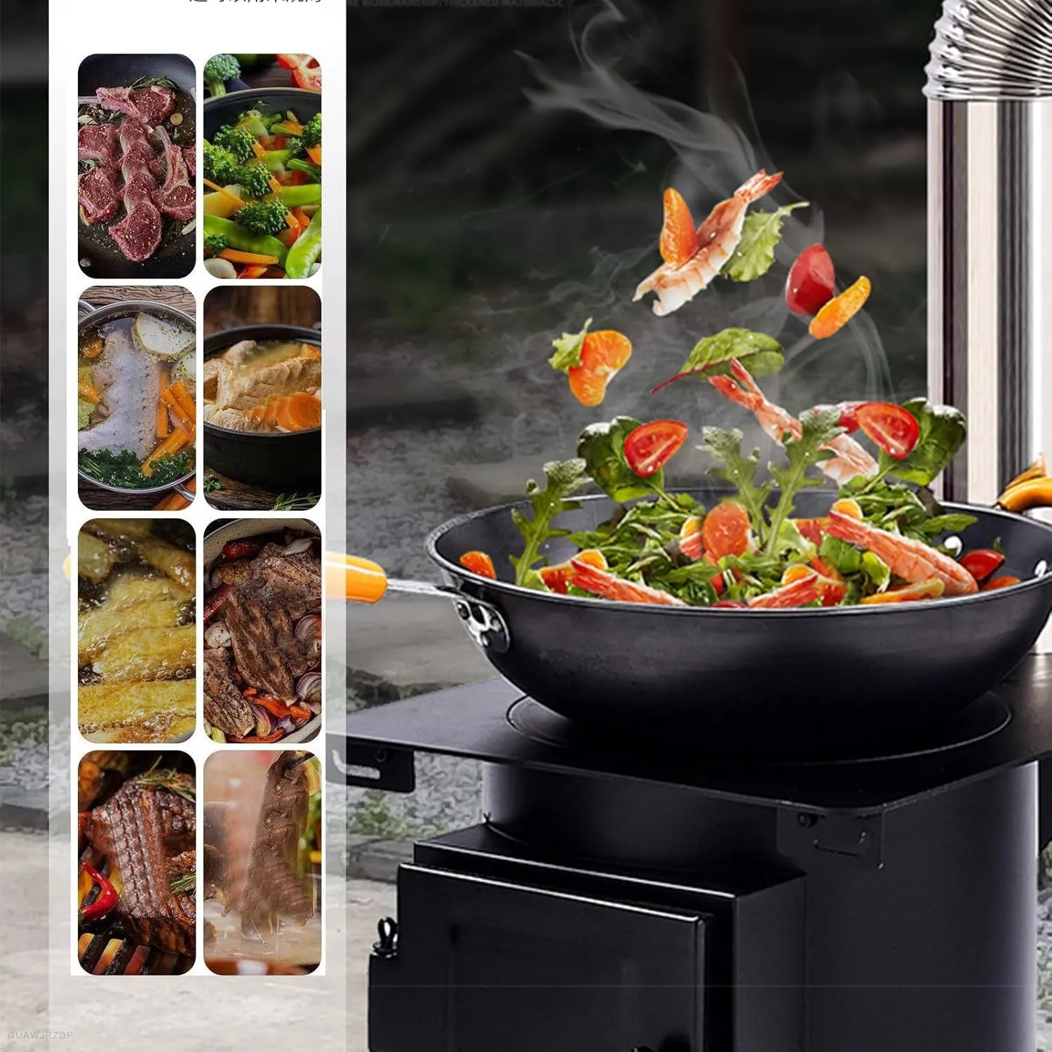 Outdoor Wood Stove, Wood Burning Stove,Heating Stove, with Stove Ring,Supports Pot Frying Pan Cooking,Outdoor Picnic, BBQ,Camping, Emergency Survival