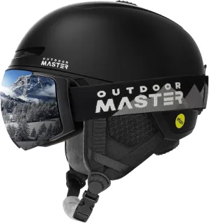 OutdoorMaster Diamond II MIPS Ski Helmet with Ski Goggles PRO Set - Adjustable Fit Snowboard Helmet and Snow Goggles Set - Snow Sport Helmet for Men, Women & Youth