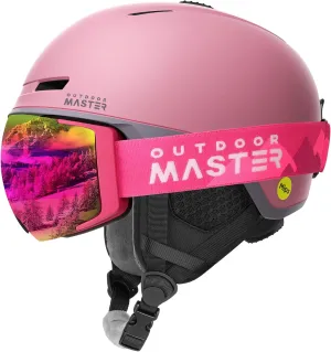 OutdoorMaster Diamond II MIPS Ski Helmet with Ski Goggles PRO Set - Adjustable Fit Snowboard Helmet and Snow Goggles Set - Snow Sport Helmet for Men, Women & Youth