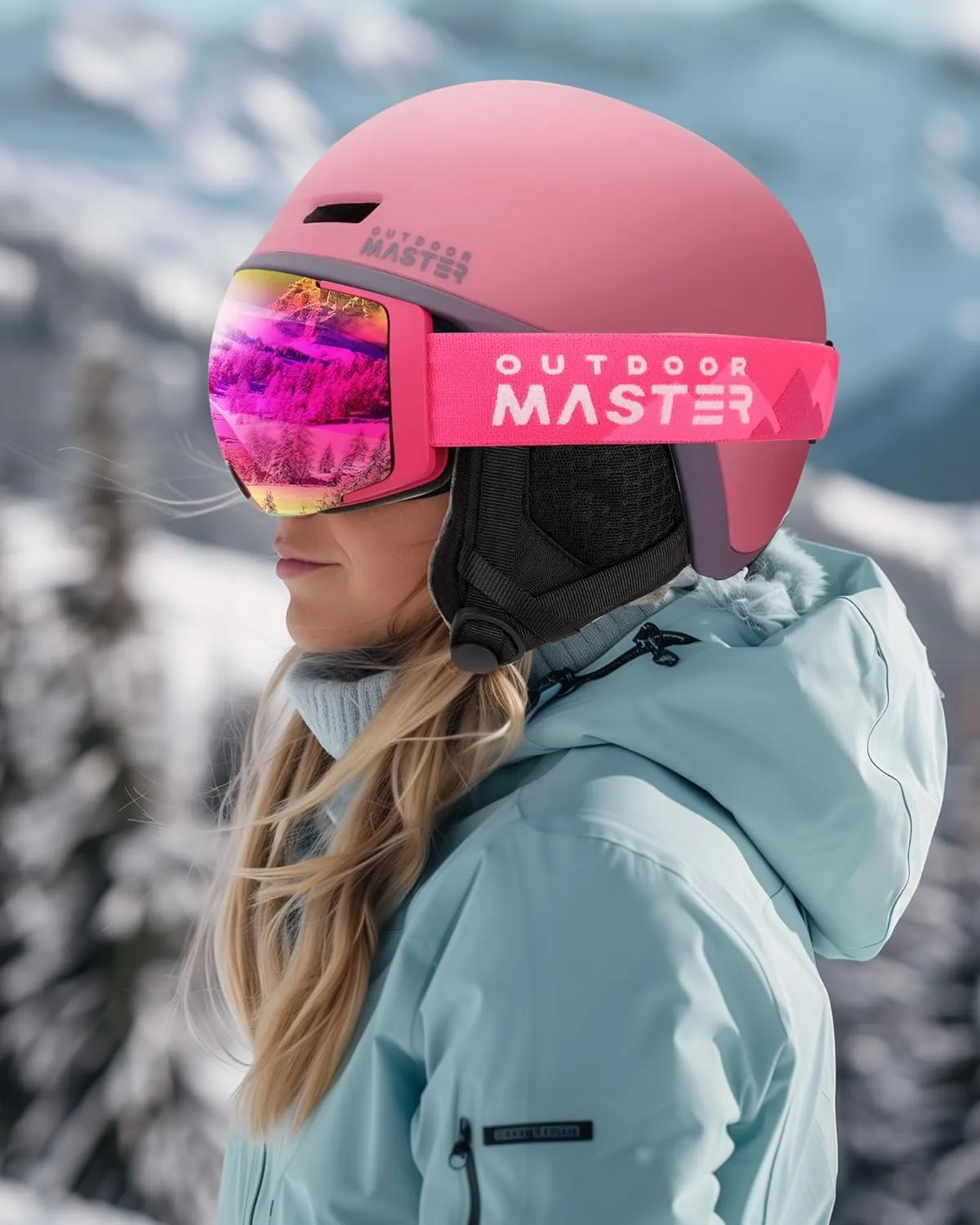 OutdoorMaster Diamond II MIPS Ski Helmet with Ski Goggles PRO Set - Adjustable Fit Snowboard Helmet and Snow Goggles Set - Snow Sport Helmet for Men, Women & Youth