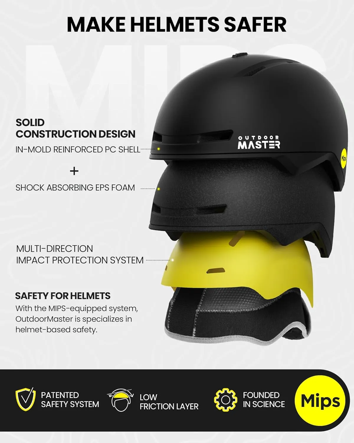 OutdoorMaster Diamond II MIPS Ski Helmet with Ski Goggles PRO Set - Adjustable Fit Snowboard Helmet and Snow Goggles Set - Snow Sport Helmet for Men, Women & Youth