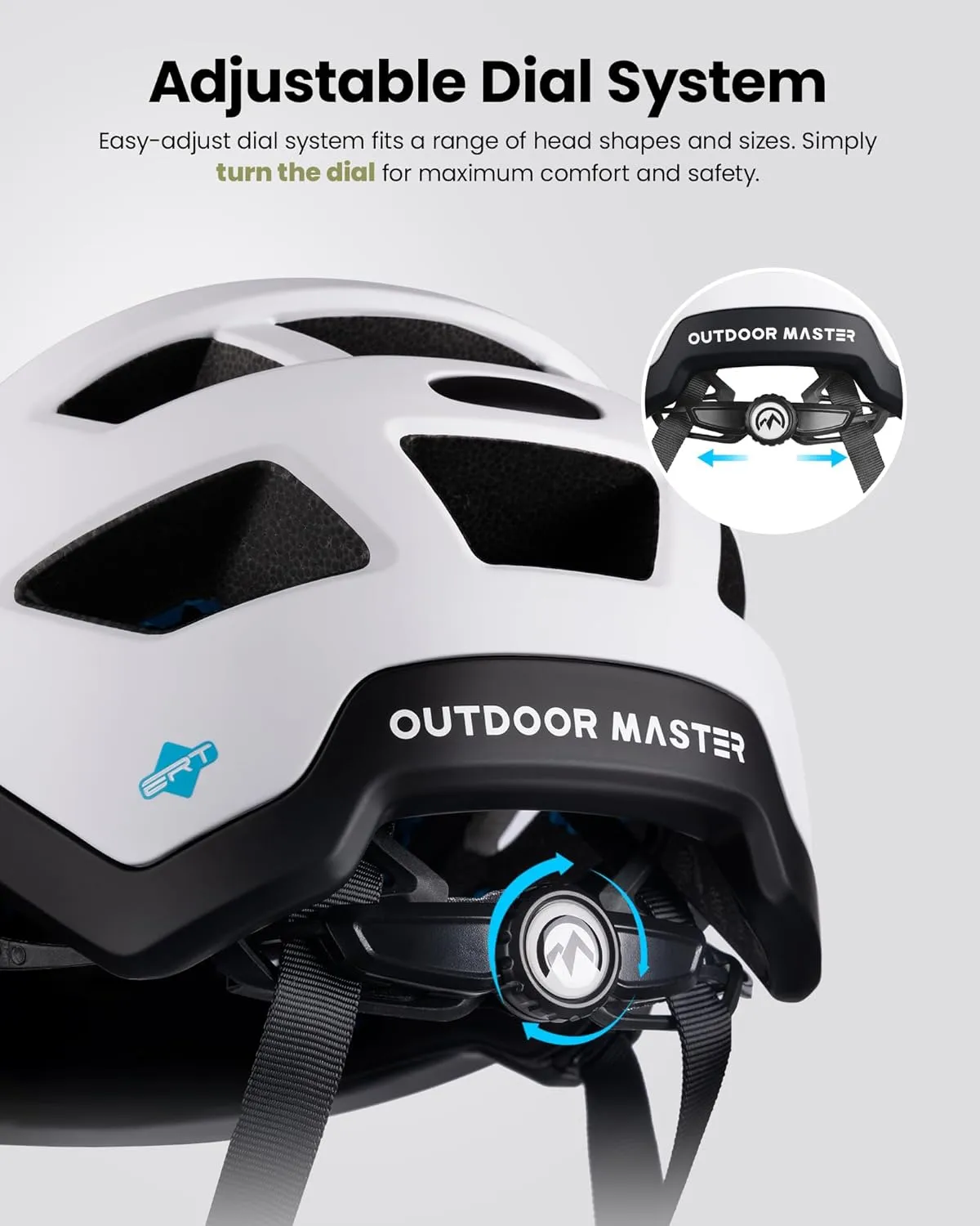 OutdoorMaster ERT Bike Helmet Adult Men and Women - Mountain Bike Helmet with Adjustable Sun Visor, 17 Vents, Removable/Washable Padding - Suitable for Mountain & Road Biking