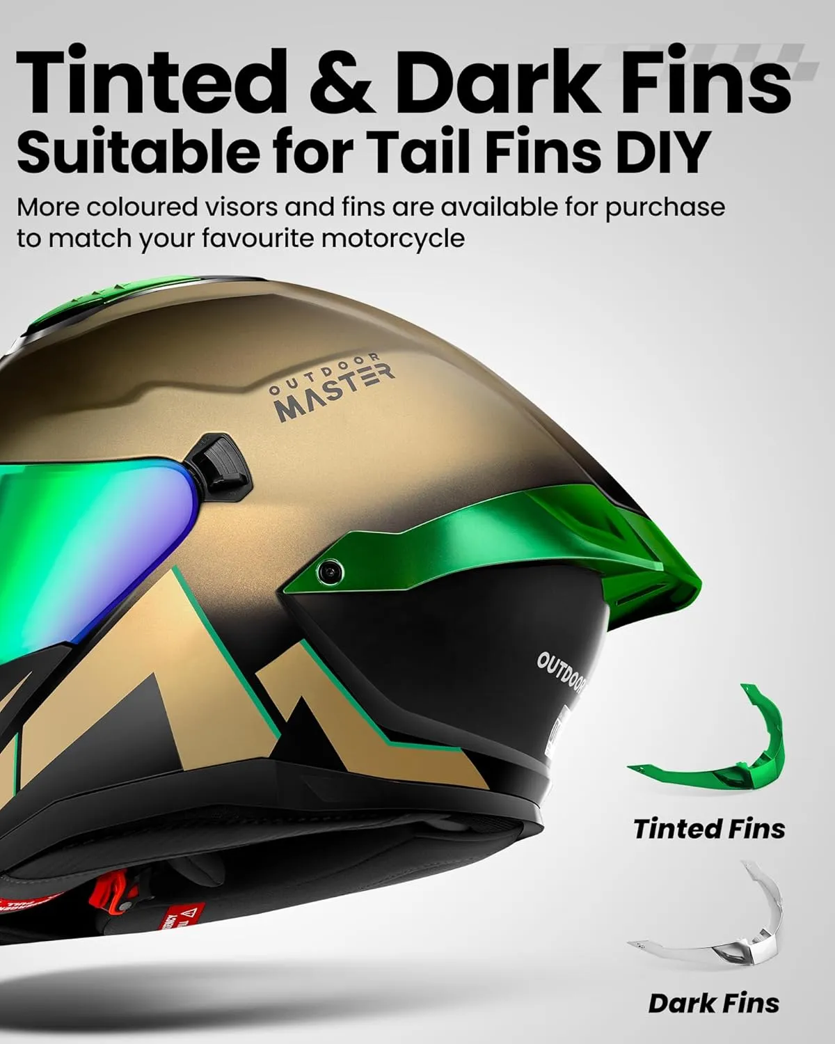 OutdoorMaster Full Face Dual Visor Adult Motorcycle Helmet for Motorbike Street Bike with Pinlock Ready DOT Approved