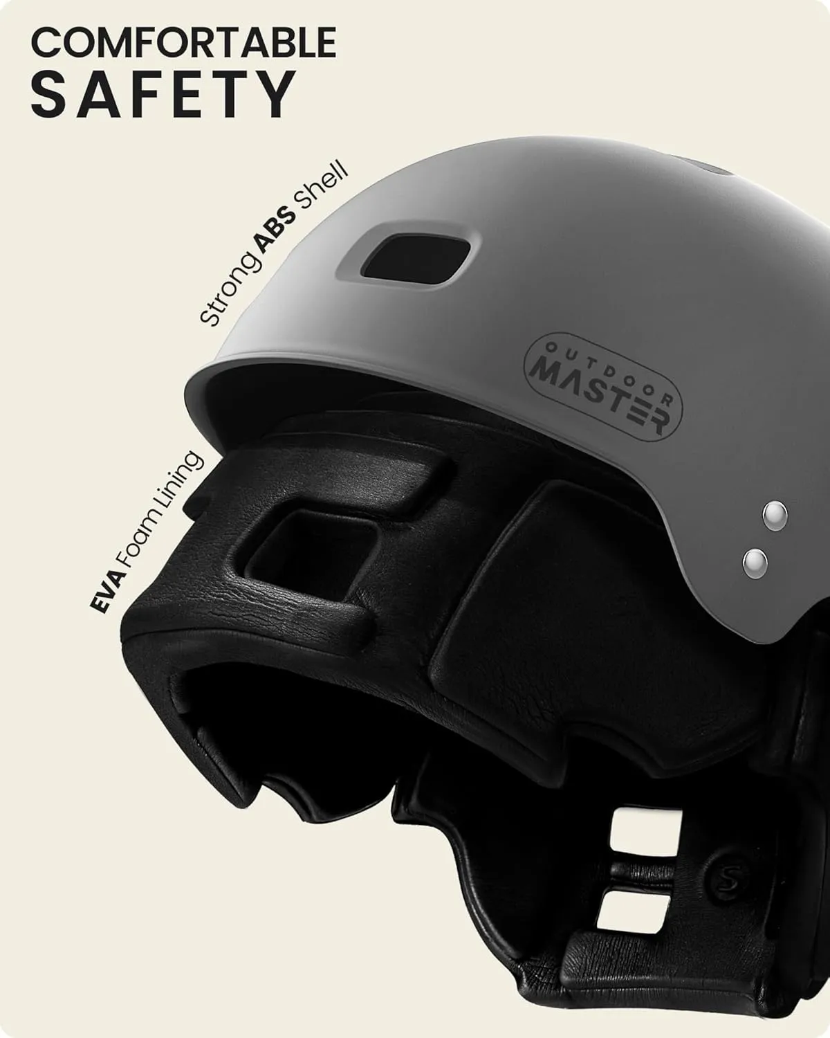OutdoorMaster Kayak Helmet, Wakeboard Helmet Whitewater Helmet Men Women, Water Helmet with Ear Pads, Surf Helmet 12 Vents Dial Fit Adjustment Longboard Helmet, Perfect for Kayaking, Boating