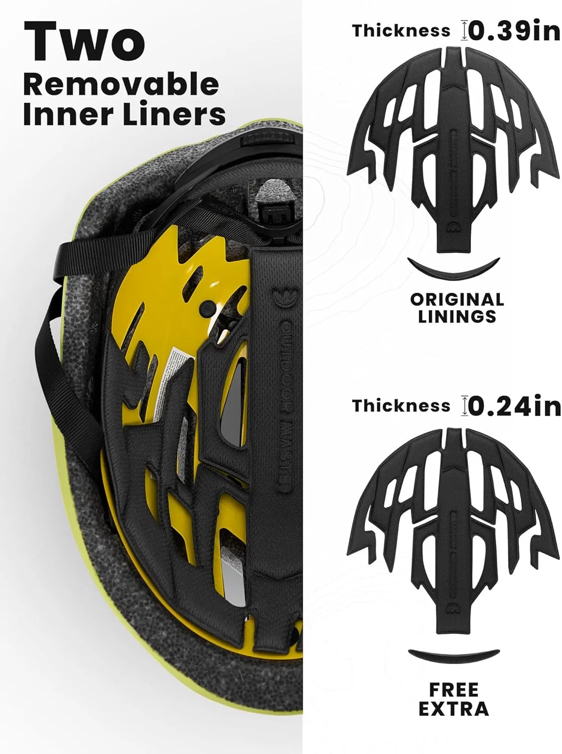 OutdoorMaster MIPS Bike Helmet for Adults-Two Removable Liners & Ventilation in Multi-Environment - Road Bicycle Helmets in Mountain, Motorway for Youth & Adult