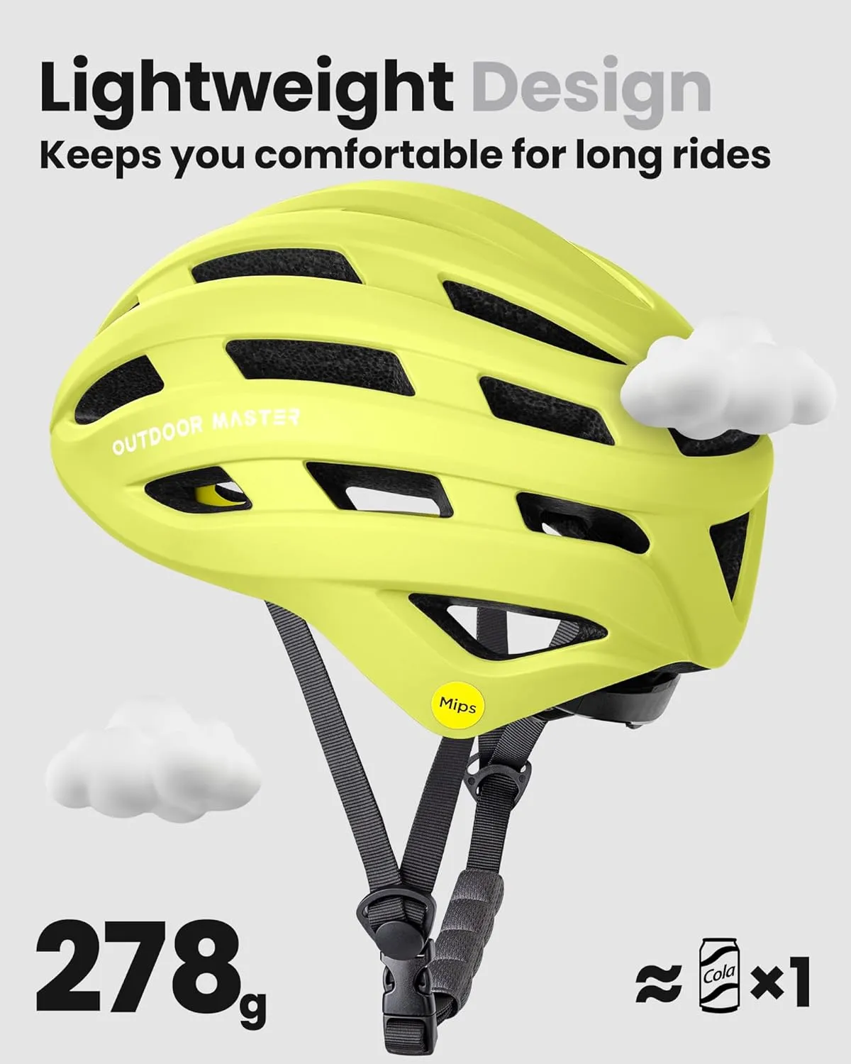 OutdoorMaster MIPS Bike Helmet for Adults-Two Removable Liners & Ventilation in Multi-Environment - Road Bicycle Helmets in Mountain, Motorway for Youth & Adult