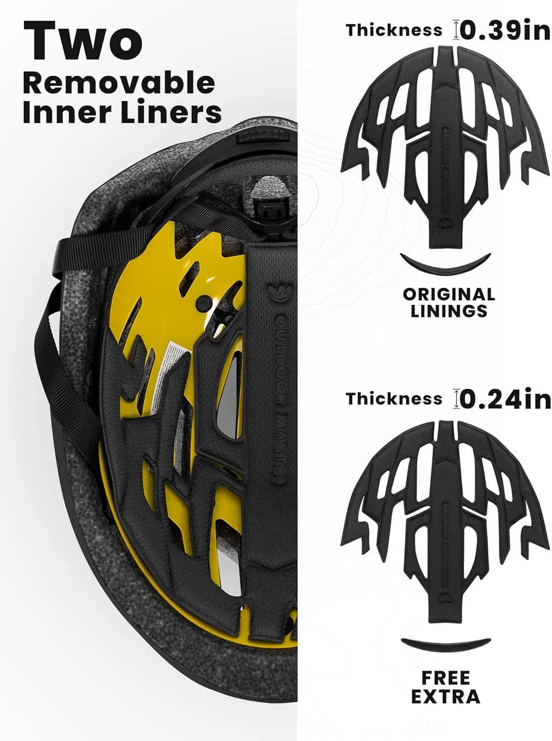 OutdoorMaster MIPS Bike Helmet for Adults-Two Removable Liners & Ventilation in Multi-Environment - Road Bicycle Helmets in Mountain, Motorway for Youth & Adult