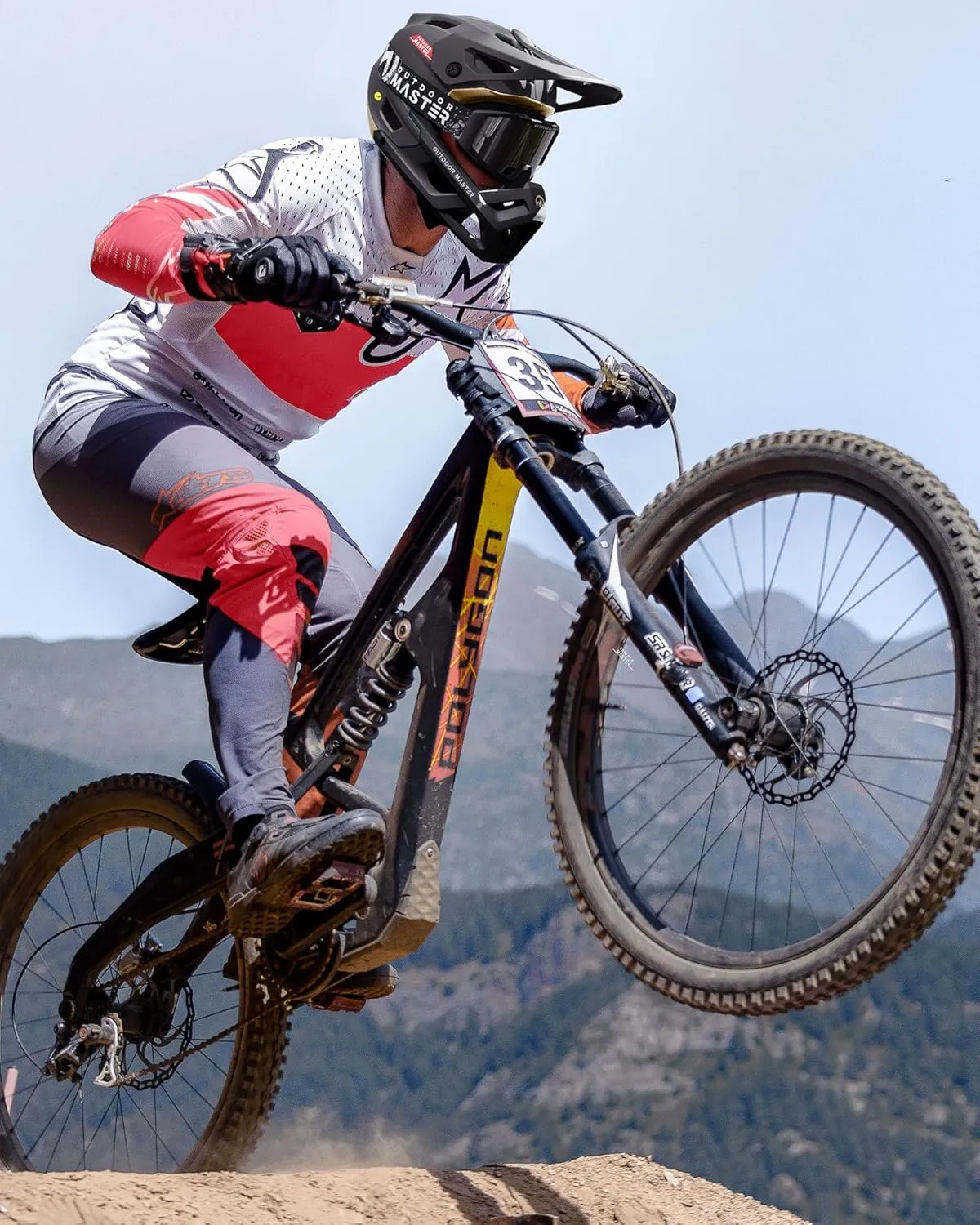 OutdoorMaster MIPS Full Face Mountain Bike Helmet for Men & Women - Two Removable Chin Pad, Ventilation Lightweight - Racing Downhill DH BMX MTB Helmet
