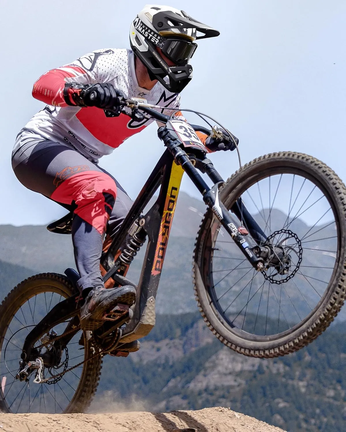 OutdoorMaster MIPS Full Face Mountain Bike Helmet for Men & Women - Two Removable Chin Pad, Ventilation Lightweight - Racing Downhill DH BMX MTB Helmet