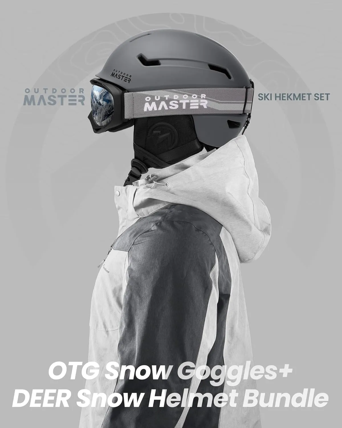 OutdoorMaster Ski Helmet Set,Snowboard Helmet with Goggles for Adults - Durable PC Shell, Protective EPS Foam & 10 Cooling Vents -Snow Helmets for Men, Women & Youth