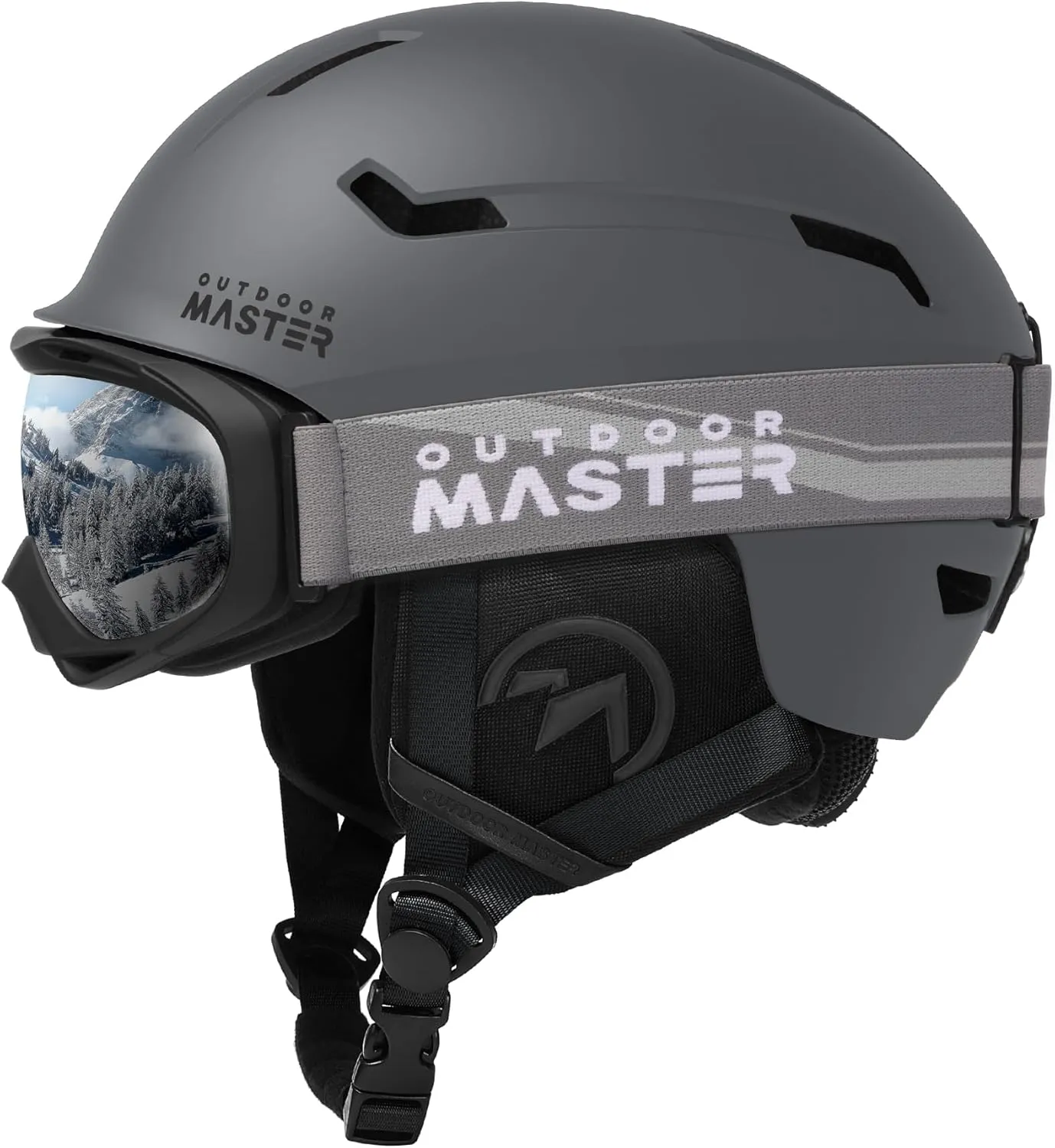 OutdoorMaster Ski Helmet Set,Snowboard Helmet with Goggles for Adults - Durable PC Shell, Protective EPS Foam & 10 Cooling Vents -Snow Helmets for Men, Women & Youth