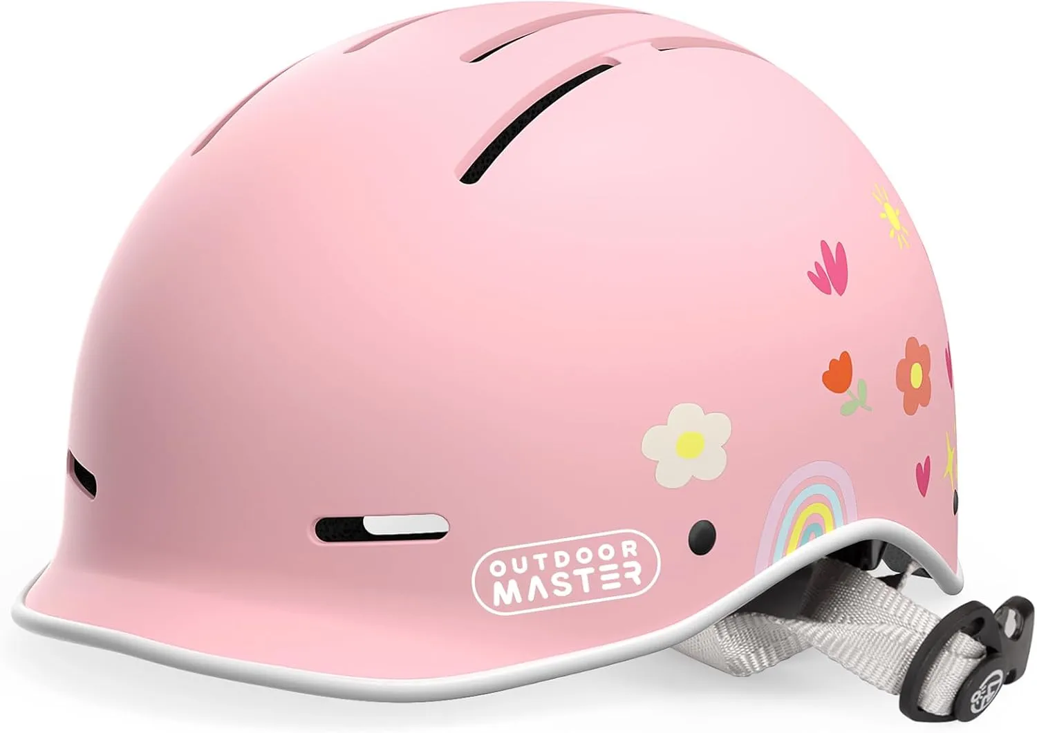 OutdoorMaster Toddler Helmet, Toddler Bike Helmet, Bike Helmet for Youth Boys & Girls, Kids Helmet with Visor, Dial Fit Adjustment Ventilation Multi-Sport Helmet for Bicycle Skate Scooter Longboard