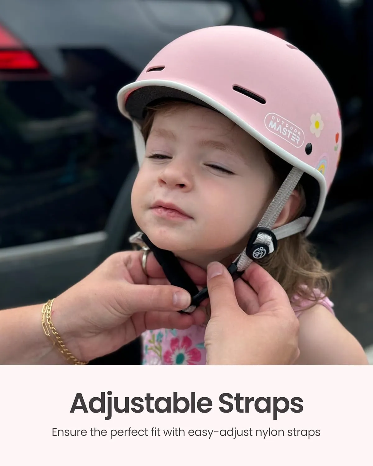 OutdoorMaster Toddler Helmet, Toddler Bike Helmet, Bike Helmet for Youth Boys & Girls, Kids Helmet with Visor, Dial Fit Adjustment Ventilation Multi-Sport Helmet for Bicycle Skate Scooter Longboard