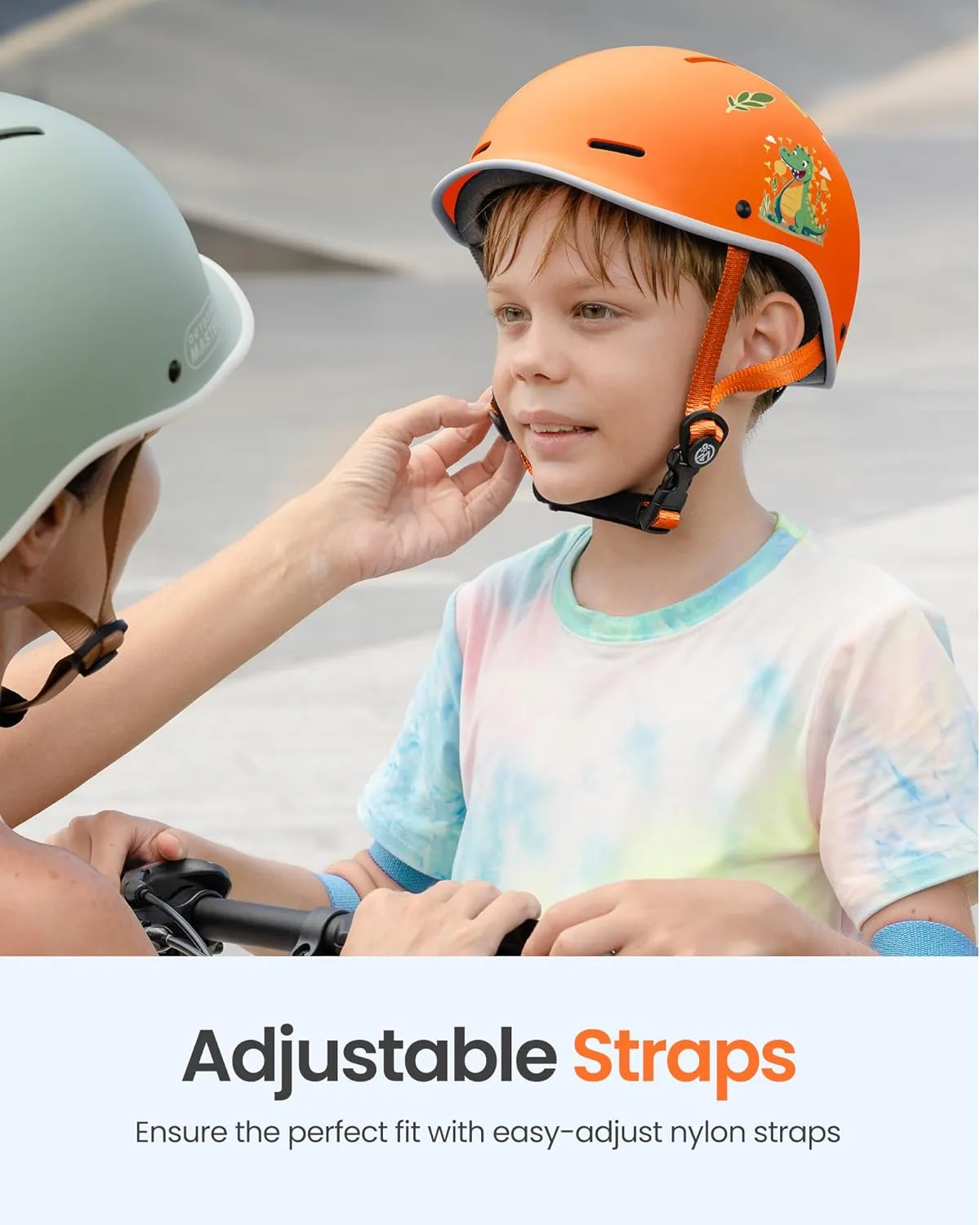 OutdoorMaster Toddler Helmet, Toddler Bike Helmet, Bike Helmet for Youth Boys & Girls, Kids Helmet with Visor, Dial Fit Adjustment Ventilation Multi-Sport Helmet for Bicycle Skate Scooter Longboard